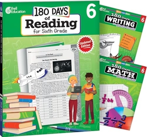 Multiple Authors / Conklin, Wendy et al. 180 Days(r) Reading, Writing and Math for Grade 6: 3-Book Set - Practice, Assess, Diagnose. Shell Education Pub, 2015.