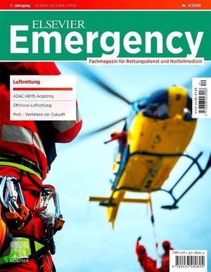 Gollwitzer, Jürgen / Hans-Martin Grusnick et al (Hrsg.). ELSEVIER Emergency. Luftrettung. 4/2026 - Fachmagazin für Rettungsdienst und Notfallmedizin. Urban & Fischer/Elsevier, 2026.