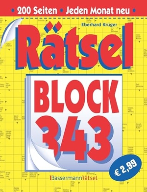 Krüger, Eberhard. Rätselblock 343 (5 Exemplare à 2,99 EUR). Bassermann, Edition, 2026.