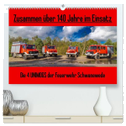 Die 4 UNIMOGS der Feuerwehr Schwanewede (hochwertiger Premium Wandkalender 2024 DIN A2 quer), Kunstdruck in Hochglanz
