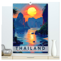 Thailand - Old School Poster Style (hochwertiger Premium Wandkalender 2025 DIN A2 hoch), Kunstdruck in Hochglanz