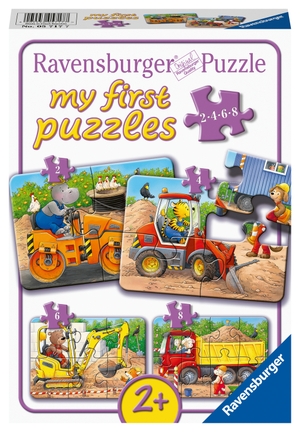 Ravensburger Kinderpuzzle - 05717 Tiere auf der Baustelle - 2,4,6,8 Teile my first puzzle für Kinder ab 2 Jahren. Ravensburger Spieleverlag, 2023.