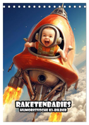 Raketenbabies - Humoristische KI-Bilder (Tischkalender 2024 DIN A5 hoch), CALVENDO Monatskalender