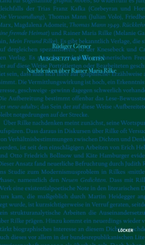 Görner, Rüdiger. Ausgesetzt auf Worten - Nachdenken über Rainer Maria Rilke - Essays. Loecker Erhard Verlag, 2026.