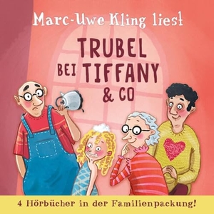 Kling, Marc-Uwe. Trubel bei Tiffany & Co - Der Tag, an dem die Oma das Internet kaputt gemacht hat; Der Tag, an dem der Opa den Wasserkocher auf den Herd gestellt hat; Der Tag, an dem Papa ein heikles Gespräch führen wollte; Der Tag, an dem Tiffany das Wasser aus der Wanne geschaukelt hat: 2 CDs. Silberfisch, 2024.