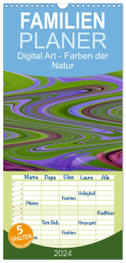 Familienplaner 2024 - Digital Art - Farben der Natur mit 5 Spalten (Wandkalender, 21 x 45 cm) CALVENDO