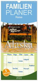 Familienplaner 2024 - James Dalton Highway Alaska mit 5 Spalten (Wandkalender, 21 x 45 cm) CALVENDO