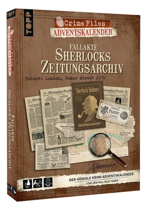 Noctis Verlag GmbH. Crime Files - Fallakte: Sherlocks Zeitungsarchiv. Der geniale Krimi-Adventskalender - Ermitteln und Rätseln für 24 Tage - mit realistischen Beweismitteln aus dem Nachlass des Meisterdetektivs. frechverlag GmbH, 2026.