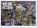 New York Watercolor Citylights (Wandkalender 2025 DIN A2 quer), CALVENDO Monatskalender