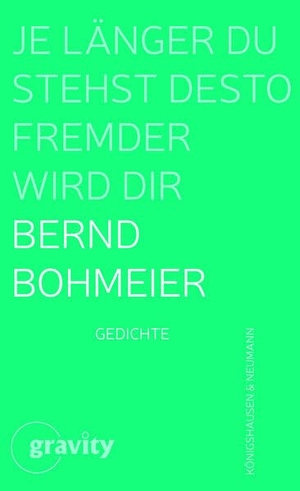Bohmeier, Bernd. Je länger du stehst desto fremder wird dir - Gedichte. Königshausen & Neumann, 2026.