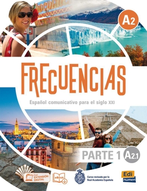 Edinumen, Editorial (Hrsg.). Frecuencias A2 - Parte 1, A2.1. Kursbuch + Code - Español comunicativo para el siglo XXI / Libro del alumno. Hueber Verlag GmbH, 2026.