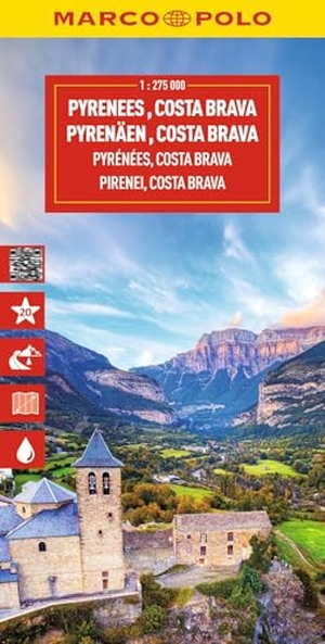 MARCO POLO Reisekarte Pyrenäen, Costa Brava 1:275.000 - Baskenland, Navarra, Aragon, Andorra, Katalonien. Mairdumont, 2026.