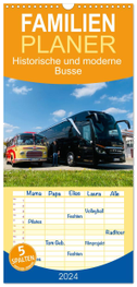 Familienplaner 2024 - Historische und moderne Busse mit 5 Spalten (Wandkalender, 21 x 45 cm) CALVENDO