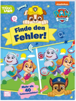 PAW Patrol Kindergartenheft: Finde den Fehler! - Mehr als 40 Suchbilder  | für Kinder ab 4 Jahren. Nelson Verlag, 2023.