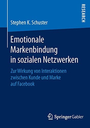 Schuster, Stephen K.. Emotionale Markenbindung in sozialen Netzwerken - Zur Wirkung von Interaktionen zwischen Kunde und Marke auf Facebook. Springer Fachmedien Wiesbaden, 2016.