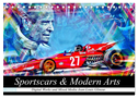 Sportscars & Modern Arts (Tischkalender 2024 DIN A5 quer), CALVENDO Monatskalender