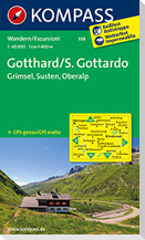 KOMPASS Wanderkarte 108 Gotthard/S. Gottardo - Grimsel - Susten - Oberalp 1:40.000