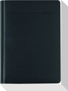 Buchkalender Balacron schwarz 2025 - Büro-Kalender A5 - Cheftimer - 1 Tag 1 Seite - 416 Seiten - Balacron-Einband - Zettler