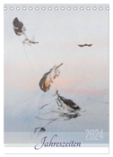 Jahreszeiten in Stil japanischer Malerei - Kunst (Tischkalender 2024 DIN A5 hoch), CALVENDO Monatskalender
