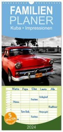 Familienplaner 2024 - Kuba ¿ Impressionen mit 5 Spalten (Wandkalender, 21 x 45 cm) CALVENDO