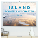 ISLAND - Schneelandschaften (hochwertiger Premium Wandkalender 2024 DIN A2 quer), Kunstdruck in Hochglanz