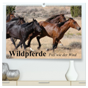 Wildpferde. Frei wie der Wind (hochwertiger Premium Wandkalender 2024 DIN A2 quer), Kunstdruck in Hochglanz