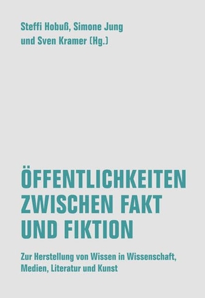 Jung, Simone / Steffi Hobuß et al (Hrsg.). Öffentlichkeiten zwischen Fakt und Fiktion - Zur Herstellung von Wissen in Wissenschaft, Medien, Literatur und Kunst. Verbrecher Verlag, 2023.