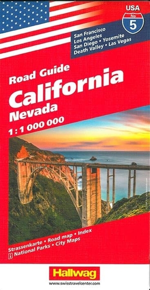Hallwag USA Road Guide 05. California 1 : 1 000 000 - Nevada. Straßenkarte. Road map. Index. National Parks. City Maps. San Francisco, Los Angeles, San Diego, Yosemite, Death Valley, Las Vegas. Hallwag Karten Verlag, 2020.