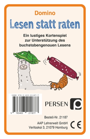 Stadelmeier, Janet. Domino: Lesen statt raten - Ein lustiges Kartenspiel zur Unterstützung des buchstabengenauen Lesens (1. bis 4. Klasse). Persen Verlag i.d. AAP, 2024.