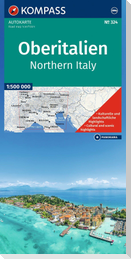 KOMPASS Autokarte Oberitalien, Italia settentrionale, Northern Italy, Italie du Nord 1:500.000