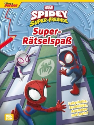 Marvel Spidey und seine Super-Freunde: Super-Rätselspaß - Labyrinthe, Suchbilder, Ausmalen und mehr! | Superhelden-Beschäftigungsbuch für Kinder ab 4 Jahren. Nelson Verlag, 2025.