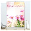 Blumige Fotomalerei (hochwertiger Premium Wandkalender 2025 DIN A2 hoch), Kunstdruck in Hochglanz