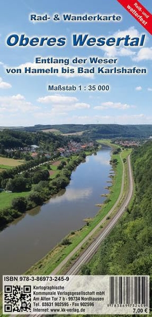 KKV Kartographische Kommunale Verlagsgesellschaft mbH (Hrsg.). Oberes Wesertal 1:35 000 - Entlang der Weser von Hameln bis Bad Karshafen. Kartographische Komm. Ver, 2022.