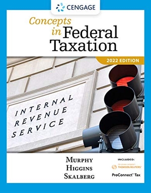 Murphy, Kevin / Higgins, Mark et al. Concepts in Federal Taxation 2022 (with Intuit Proconnect Tax Online 2021 and RIA Checkpoint(r) 1 Term Printed Access Card). Cengage Learning, 2021.