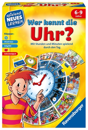 Wer kennt die Uhr? - Mit Stunden und Minuten spielend durch den Tag. Ravensburger Spieleverlag, 2018.