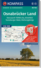 KOMPASS Wanderkarte 750 Osnabrücker Land, NP TERRA.vita, Bielefeld, Teutoburger Wald, Wiehengeb. 1:50.000