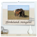 Pferdeland Mongolei (hochwertiger Premium Wandkalender 2025 DIN A2 quer), Kunstdruck in Hochglanz