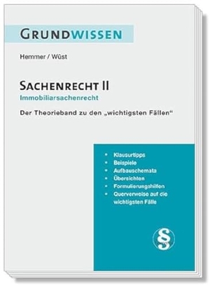 Hemmer, Karl-Edmund / Wüst, Achim et al. Grundwissen Sachenrecht II - Immobiliarsachenrecht - Der Theorieband zu den "wichtigsten Fällen". Hemmer-Wuest, 2022.