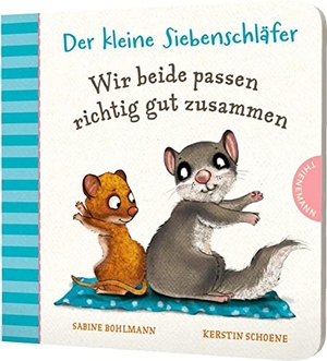 Bohlmann, Sabine. Der kleine Siebenschläfer: Wir beide passen richtig gut zusammen - Pappebuch über Gemeinsamkeiten und Unterschiede. Thienemann, 2021.