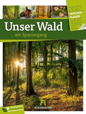 Ackermann Kunstverlag GmbH. Unser Wald Wochenplaner Kalender 2027 - Heimischer Natur-Wochenkalender im Hochformat (25x33 cm) | Mit Kreuzworträtseln, Sudokus & mehr. Ackermann Kunstverlag, 2026.