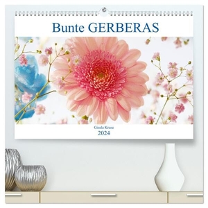 Kruse, Gisela. Bunte Gerberas (hochwertiger Premium Wandkalender 2024 DIN A2 quer), Kunstdruck in Hochglanz - Gerberas strahlen um die Wette. Calvendo, 2023.