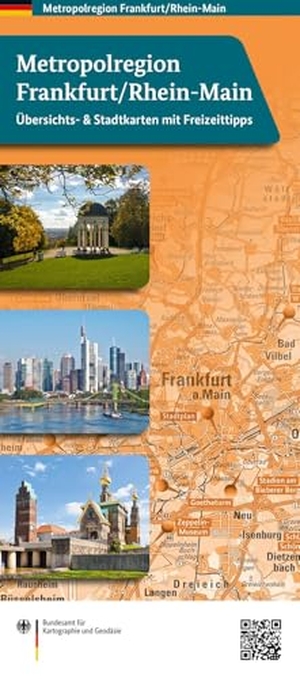 BKG - Bundesamt für Kartographie und Geodäsie (Hrsg.). Metropolregion Frankfurt/Rhein-Main - Übersichtskarte mit Stadtplänen und Freizeit-Tipps. Bundesamt f. Kartographie, 2024.