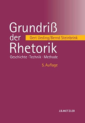Steinbrink, Bernd / Gert Ueding. Grundriß der Rhetorik - Geschichte ¿ Technik ¿ Methode. J.B. Metzler, 2011.