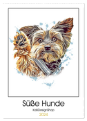 Süße Hunde (Wandkalender 2024 DIN A2 hoch), CALVENDO Monatskalender