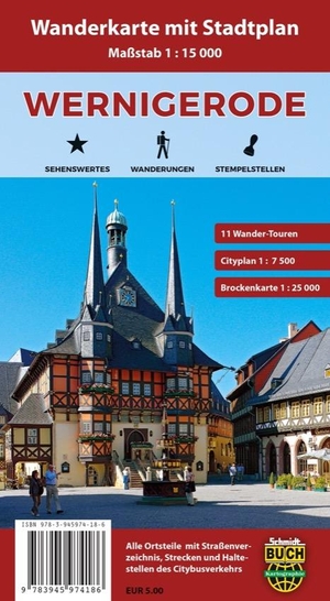 Wernigerode Stadtplan 1 : 10 000 - Wanderkarte und Stadtplan mit Wander-Touren und Brockenkarte. Schmidt-Buch-Verlag, 2023.