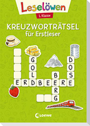 Leselöwen Kreuzworträtsel für Erstleser - 1. Klasse (Hellgrün)
