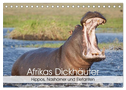 Afrikas Dickhäuter. Hippos, Nashörner und Elefanten (Tischkalender 2024 DIN A5 quer), CALVENDO Monatskalender