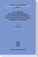 Zur Auflösung des Spannungsverhältnisses zwischen Wissenschaftsfreiheit und Datenschutzgrundrecht im Kontext medizinischer Forschung