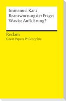 Beantwortung der Frage: Was ist Aufklärung?