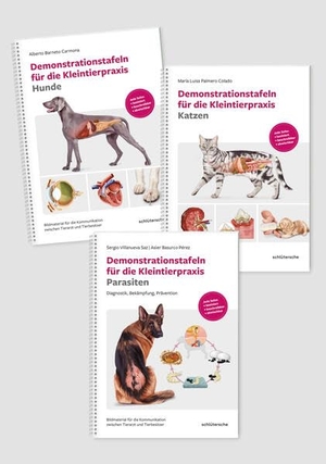 Demonstrationstafeln für die Kleintierpraxis Hund, Katze und Parasiten 3 Bde. im SET - Bildmaterial für die Kommunikation zwischen Tierarzt und Tierbesitzer. Schlütersche Verlag, 2023.